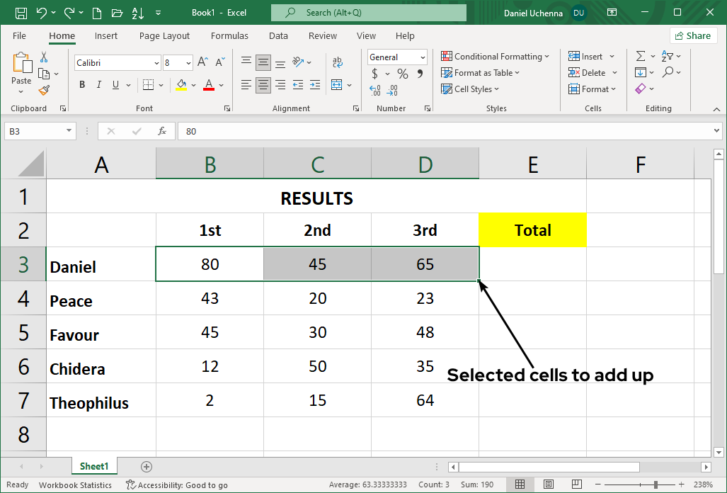 addition-in-excel