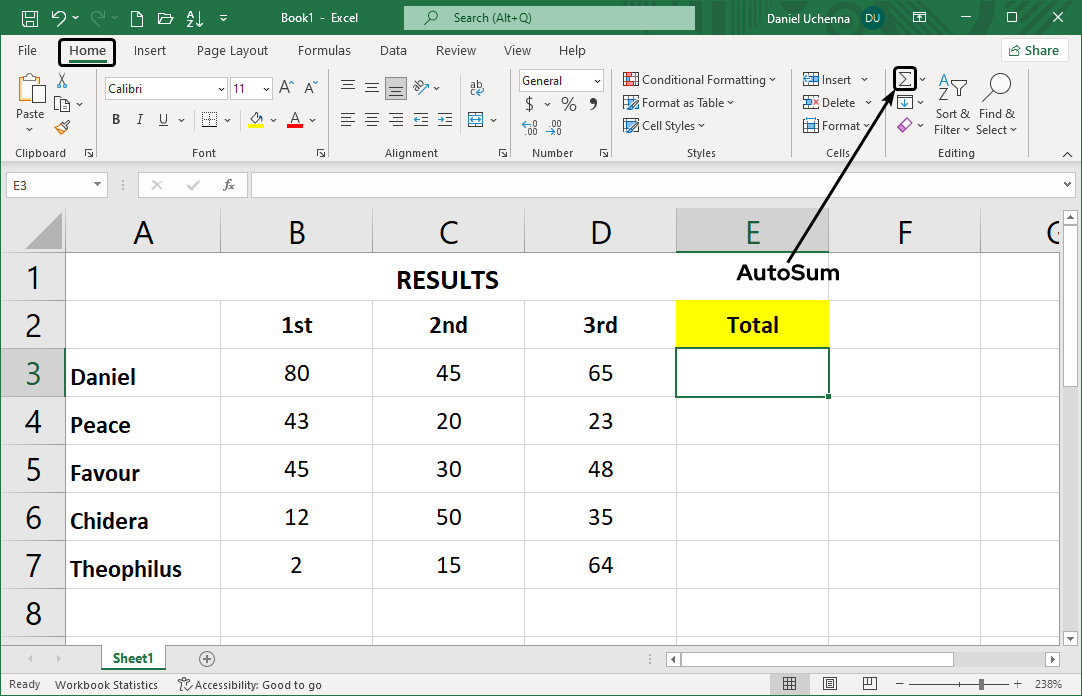 addition-in-excel