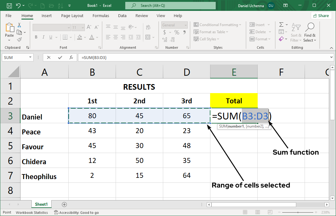 addition-in-excel