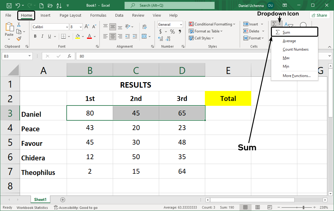 addition-in-excel