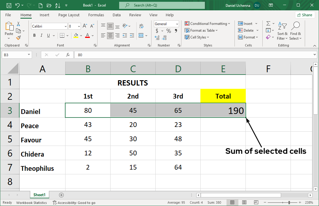 addition-in-excel