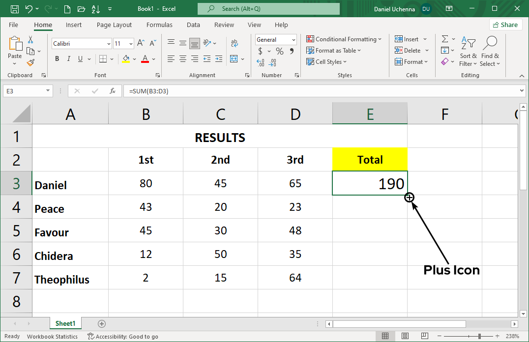 addition-in-excel