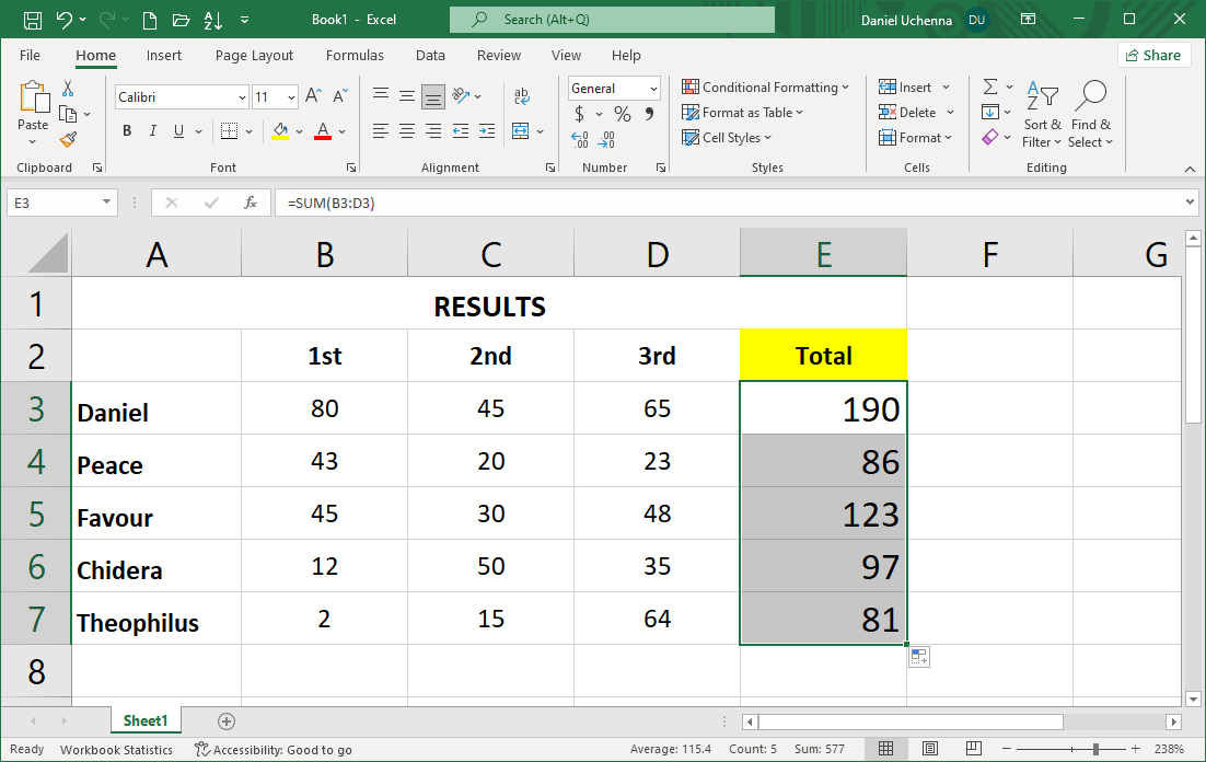 addition-in-excel