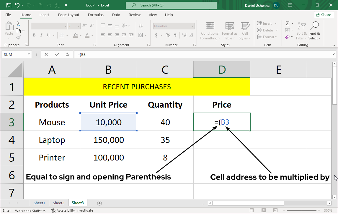 multiplication-in-excel