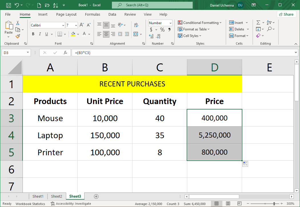 addition-in-excel