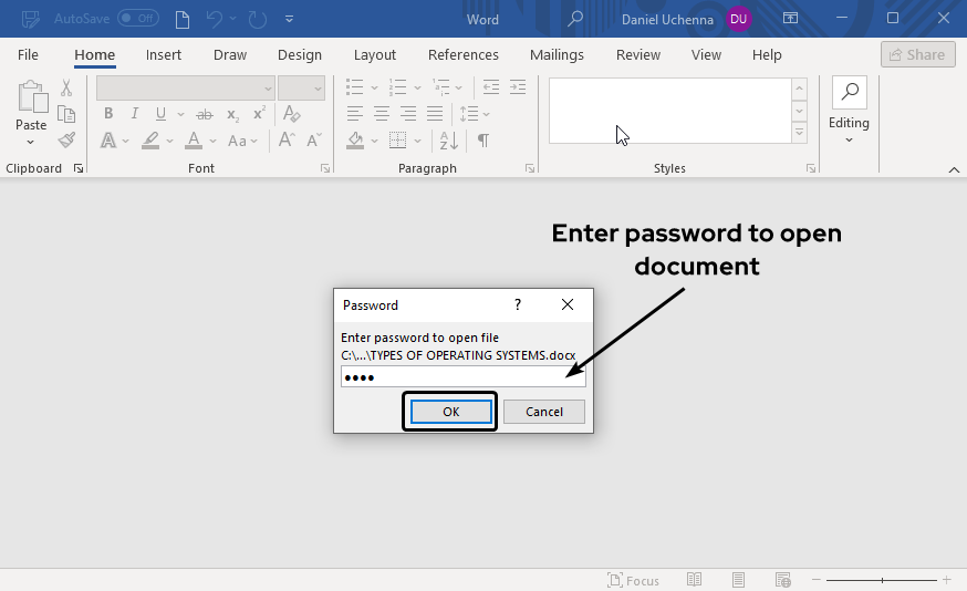 remove-password-in-document