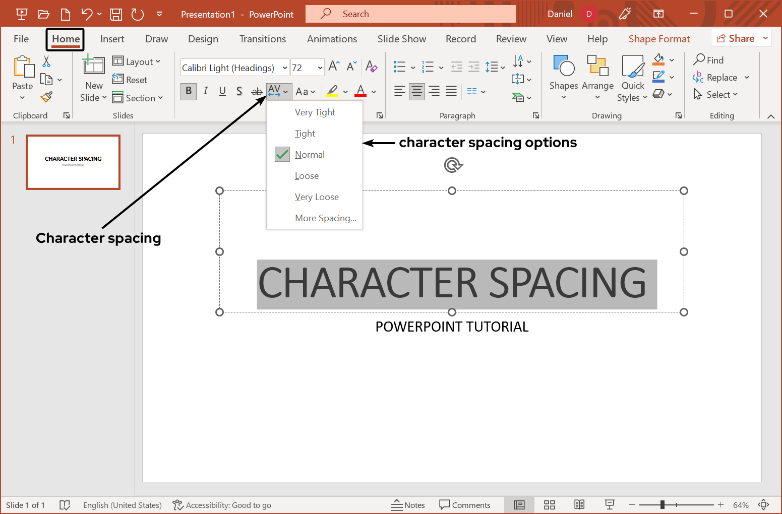 character-spacing