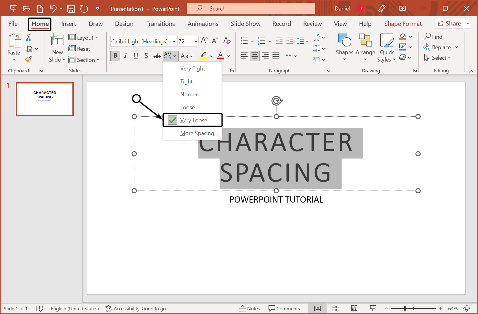 character-spacing