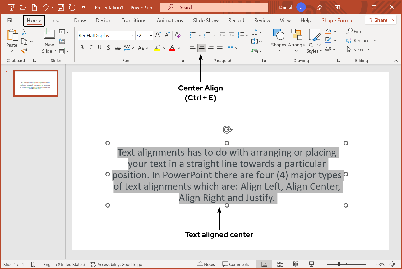 center-alignment