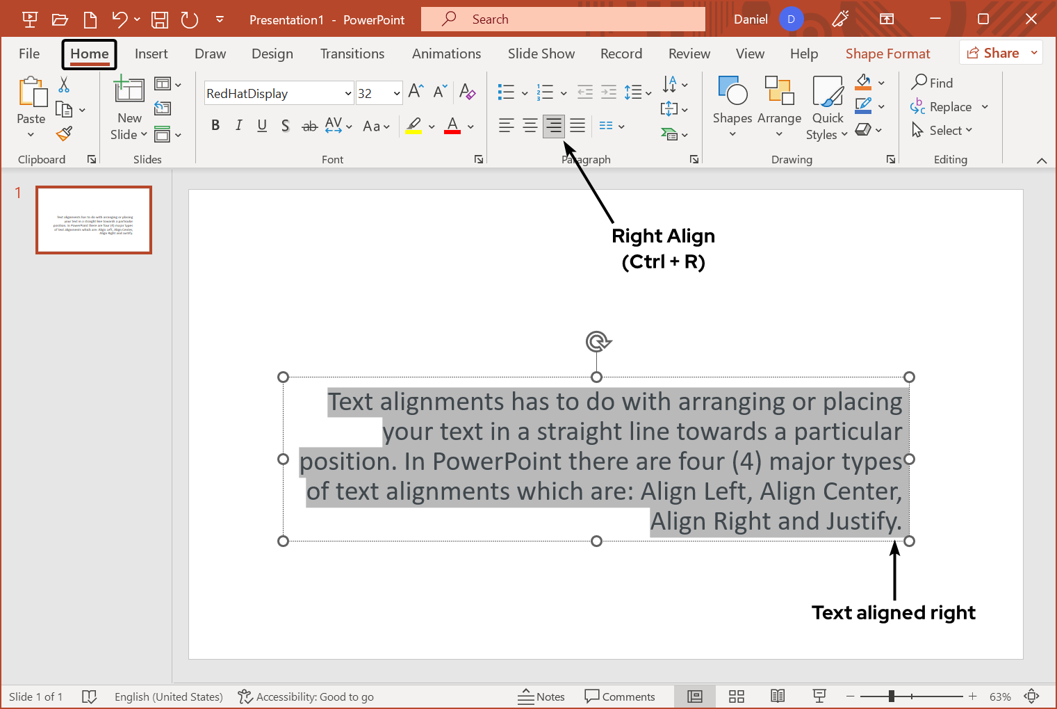 right-alignment