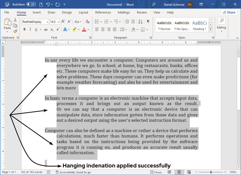 hanging-indentation