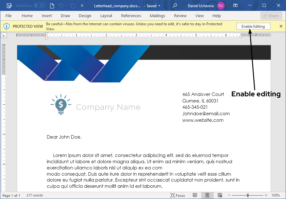 letterhead-document