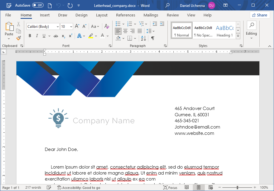 letterhead-document