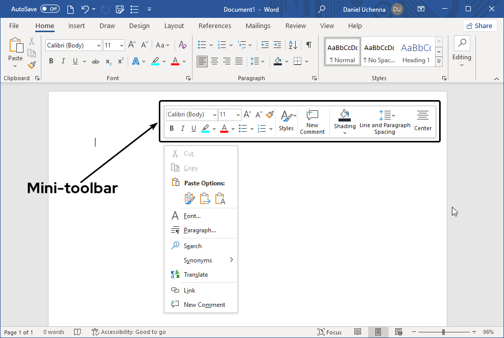 mini-toolbar
