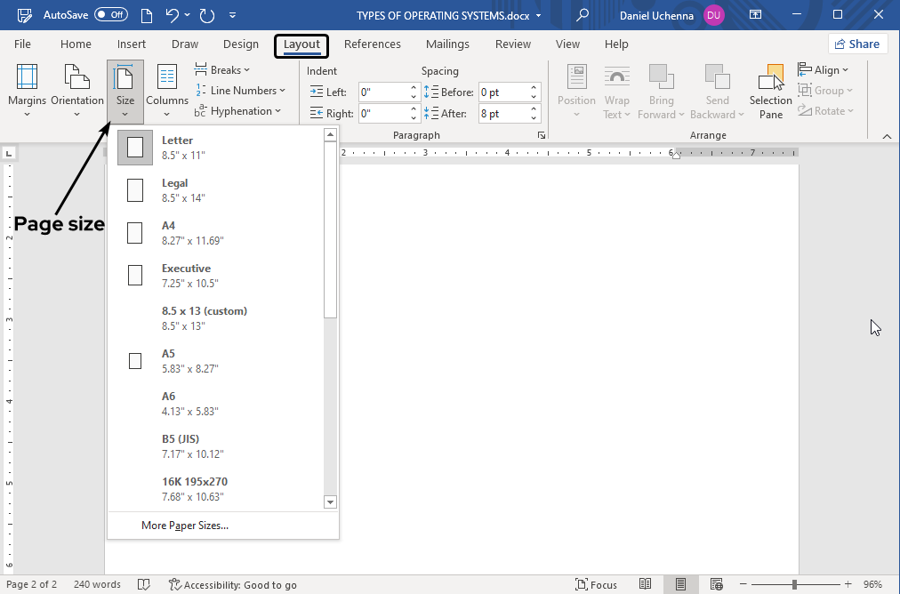 page-size